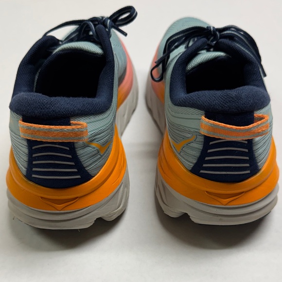 Hoka One One Bondi 7 Sneaker Women’s Teal and Coral Athletic Shoes Size 10 - Picture 4 of 8